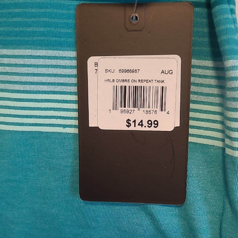 Hurley Kids Teal and Navy Striped Tank Top - Picture 6 of 10